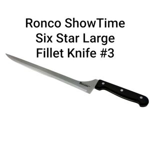 NWT Ronco Showtime 6 Star #3 Stainless Steel Kitchen Black Fillet Knife Cutlery